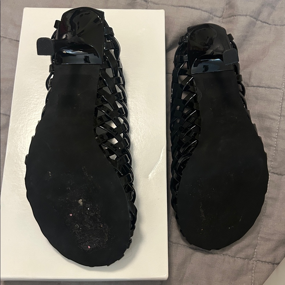 Jeffrey Campbell Black Patent Woven Pumps - Picture 3 of 4